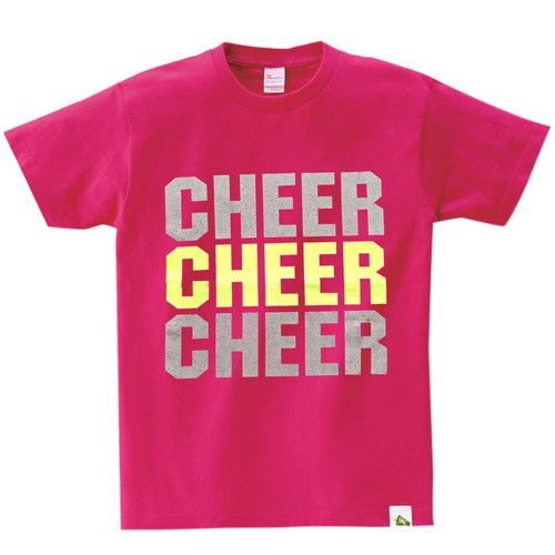 HelloCheers オリジナルTシャツ 「CHEER×3」　ホットピンク