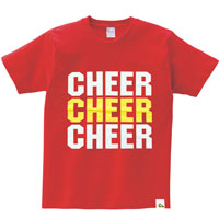 HelloCheers オリジナルTシャツ 「CHEER×3」　レッド