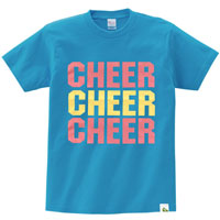 HelloCheers オリジナルTシャツ 「CHEER×3」　ターコイズ